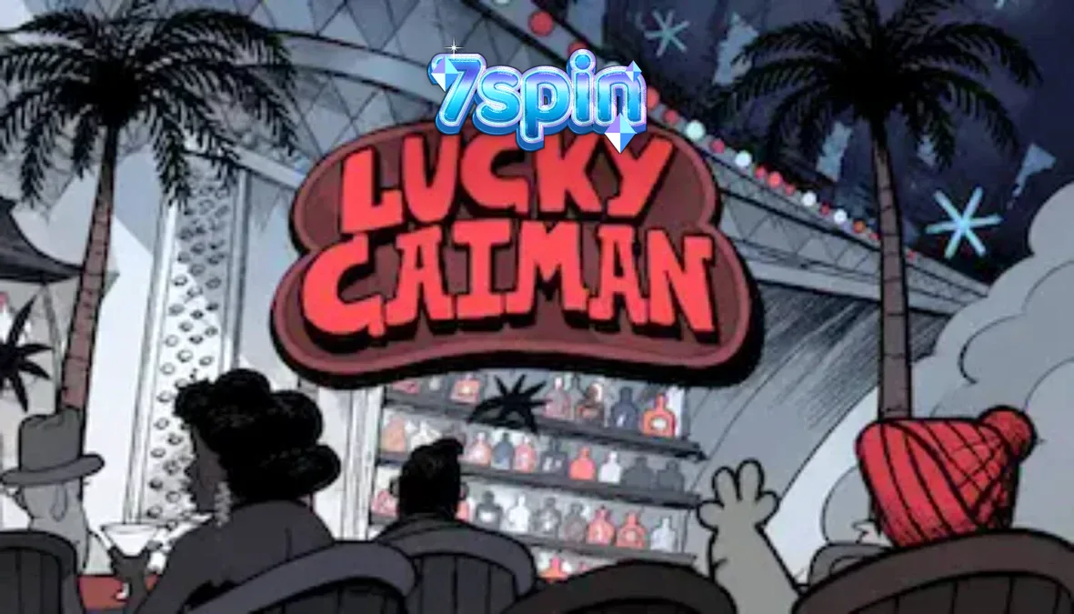 Lucky Caiman slot game interface featuring the dapper crocodile host
